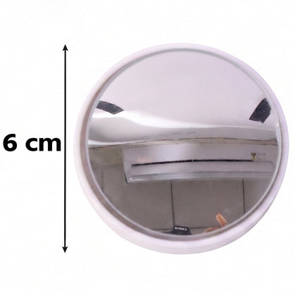 Pair of Wukusy wide angle round convex blind spot mirrors showing reflective surface and adhesive backing for car side mirrors