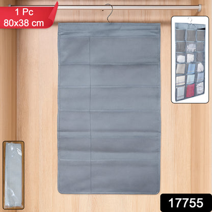 Wukusy hanging garment organizer storage bag with multiple compartments, 80x38 cm, for home closet organization.
