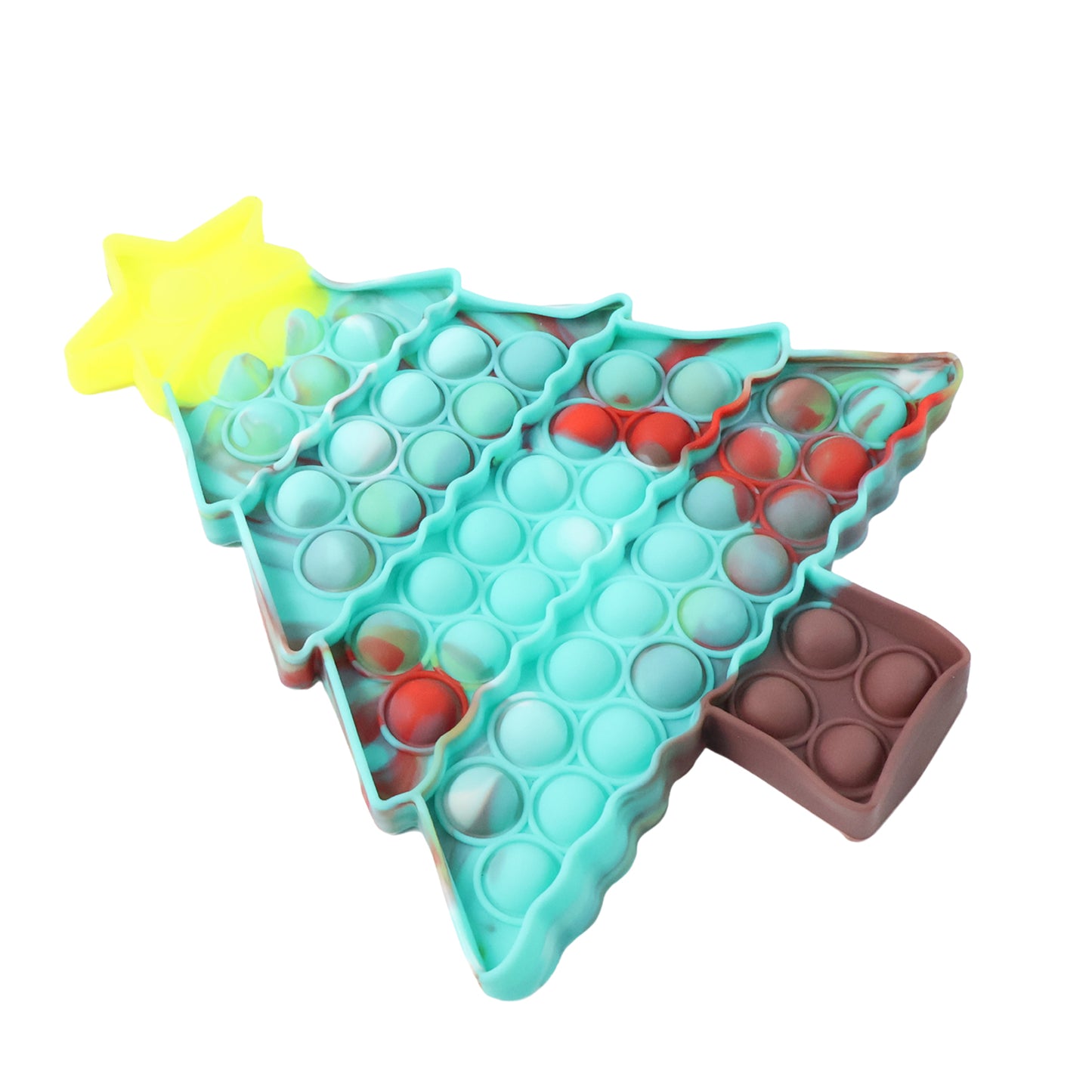 Wukusy premium tree shape silicone Pop It fidget toy with colorful bubbles for sensory play and stress relief.