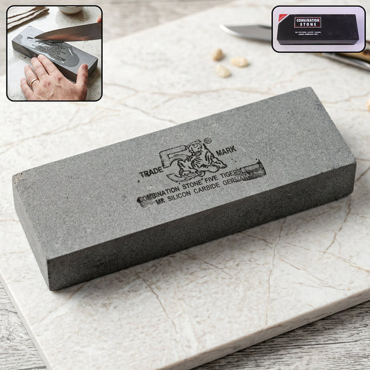 Wukusy B Grade silicon carbide combination knife sharpening stone with dual grit surfaces for precise honing and sharpening tasks.
