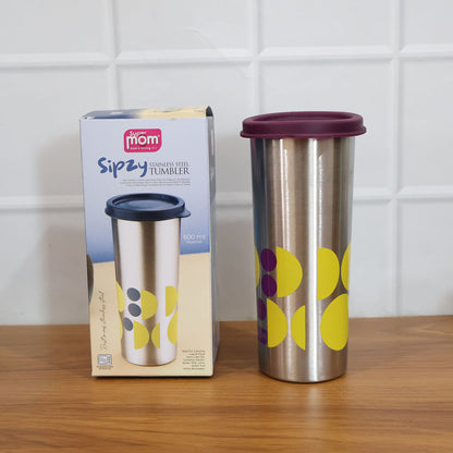 Wukusy Supermom 600ml stainless steel printed travel tumbler with colorful design, suitable for hot and cold beverages.