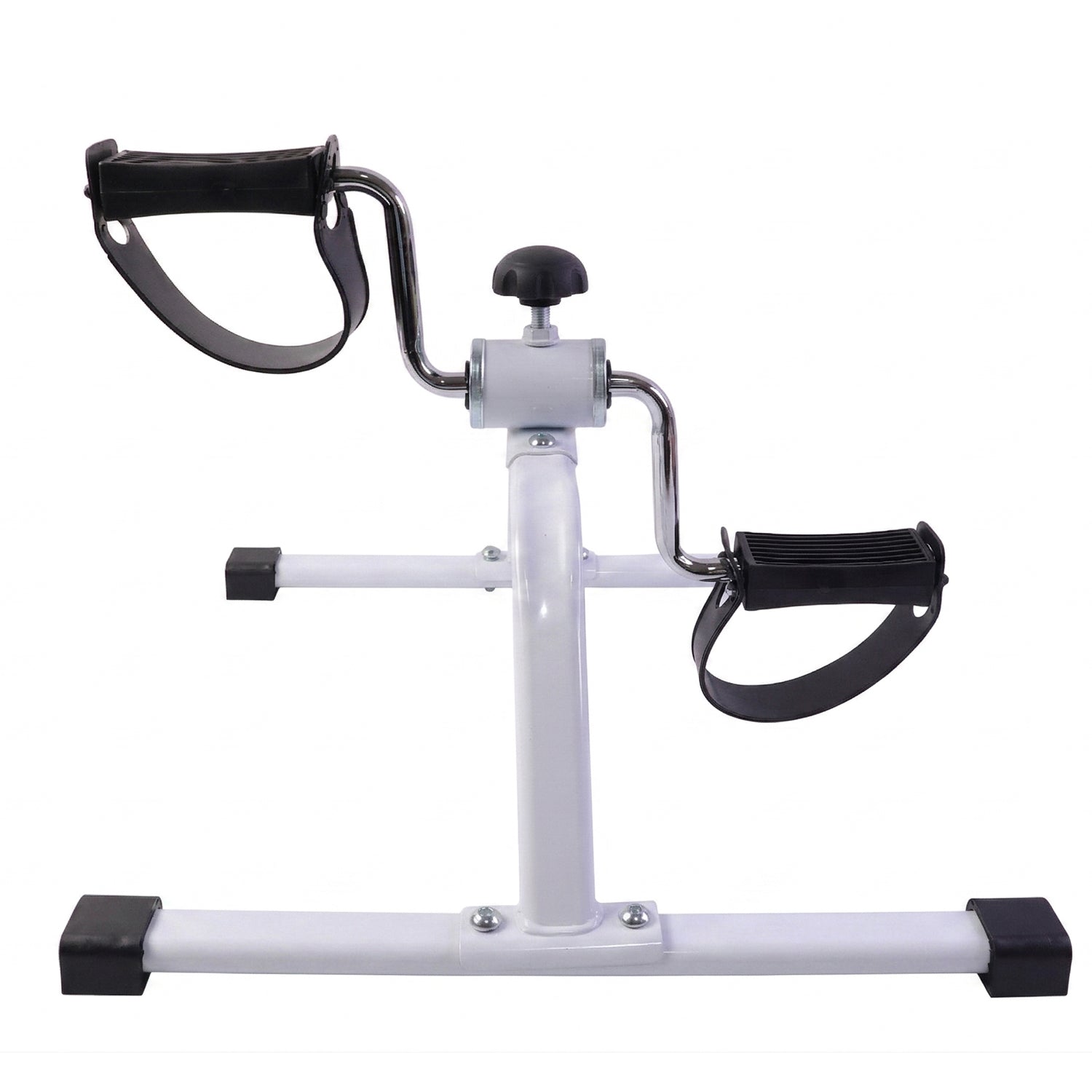 Wukusy mini pedal exerciser cycle for portable fitness, showing compact pedal machine with adjustable straps and digital display