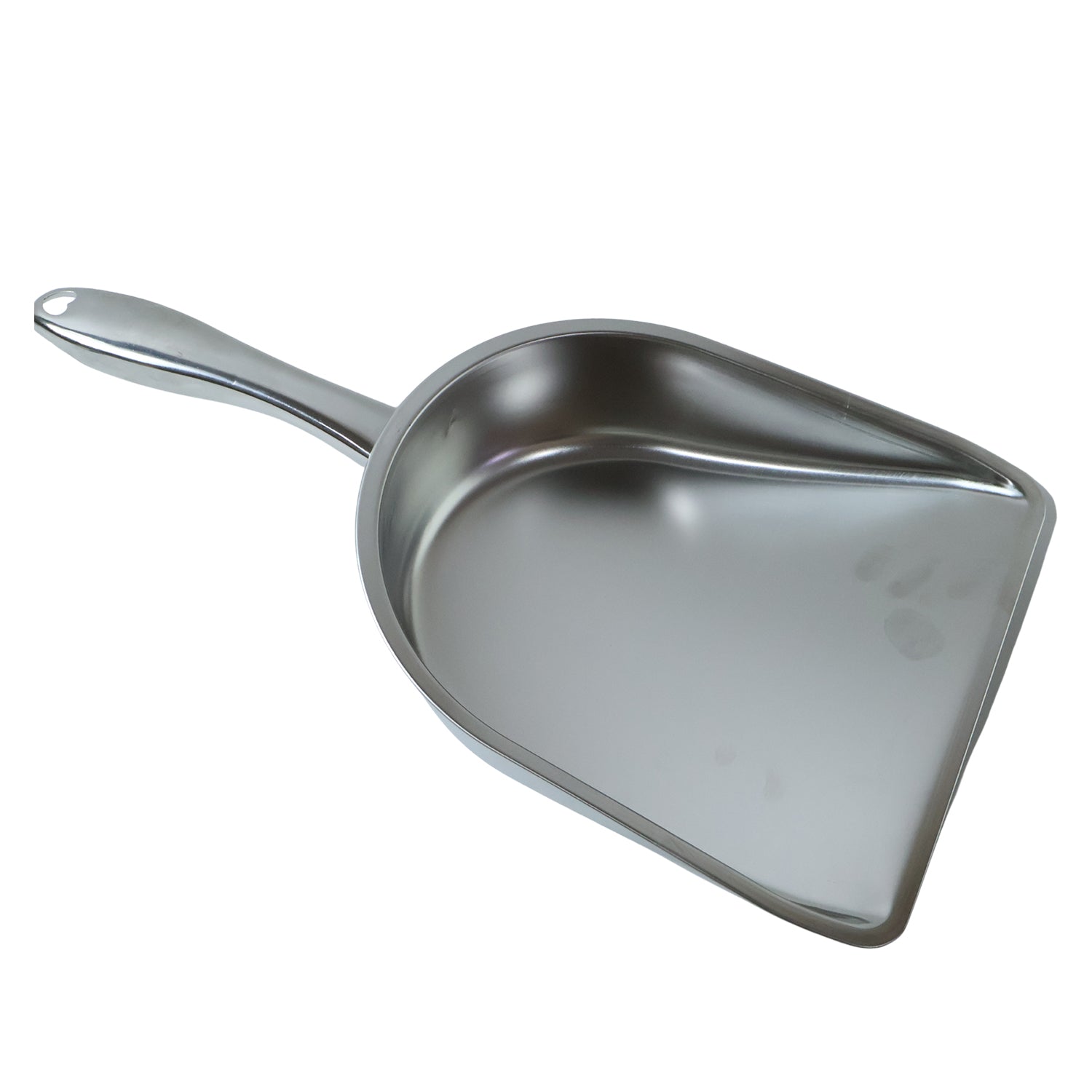 Stainless steel heavy-duty dustpan with handle by Wukusy, designed for efficient sweeping and easy disposal of debris.