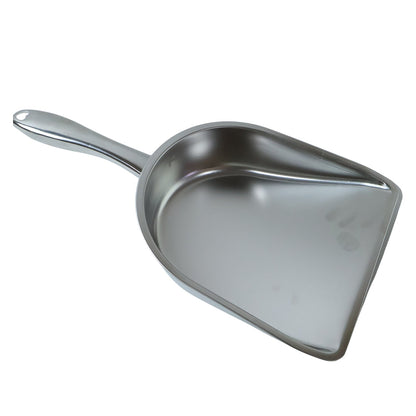 Stainless steel heavy-duty dustpan with handle by Wukusy, designed for efficient sweeping and easy disposal of debris.