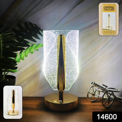 Wukusy luxury crystal table lamp with USB charging port, elegant home decor lighting with intricate crystal details.