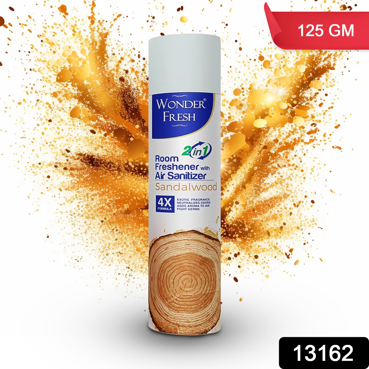 Wukusy sandalwood air freshener spray bottle, 125g, with a natural fragrance for home and office use