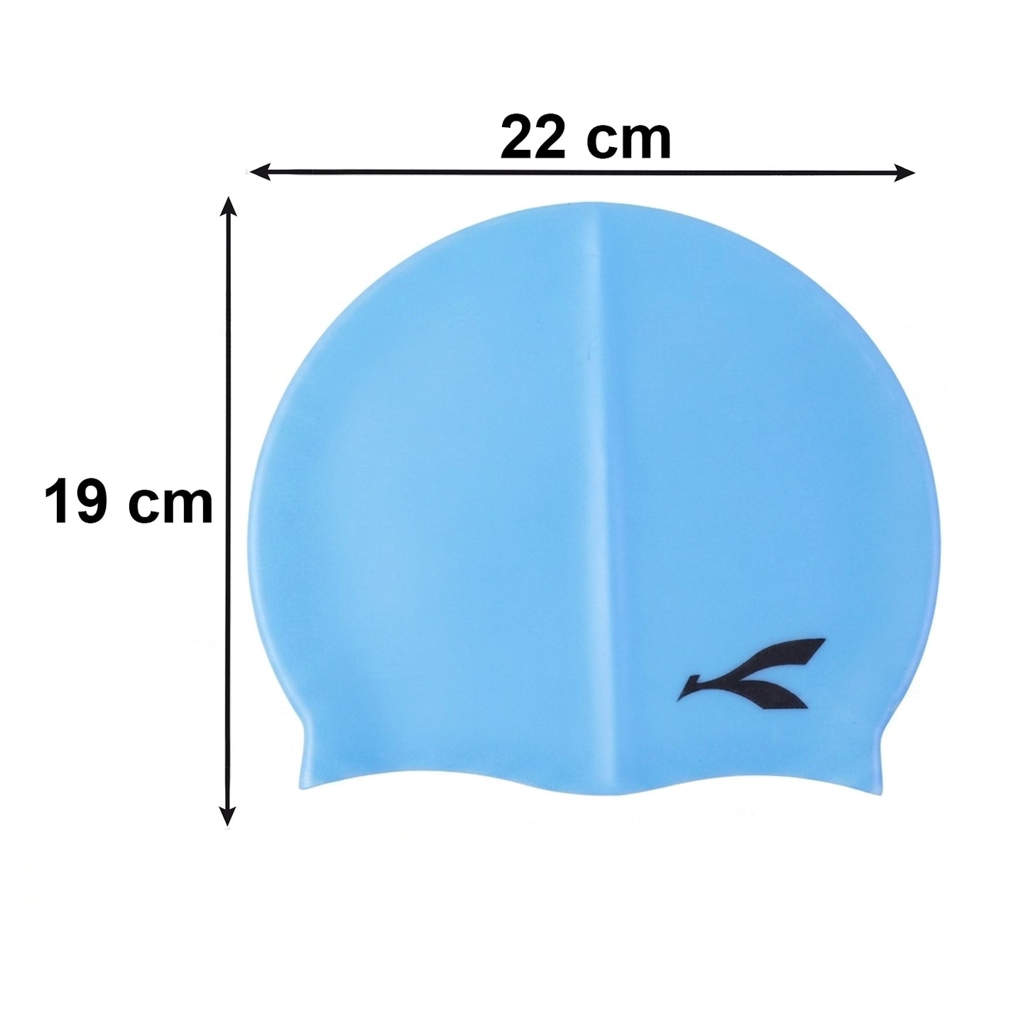 Stretchable waterproof silicone swimming cap by Wukusy, shown in black, designed for comfort and a secure fit during swimming.