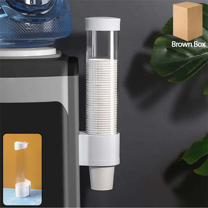 Wukusy automatic paper cup dispenser holder for home and kitchen, shown holding paper cups on countertop.