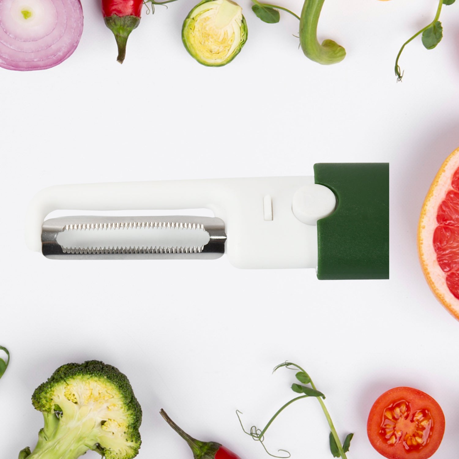 Wukusy multifunctional fruit and vegetable peeler and knife set with sawtooth edge, non-slip grip, ideal for apples, carrots, potatoes.