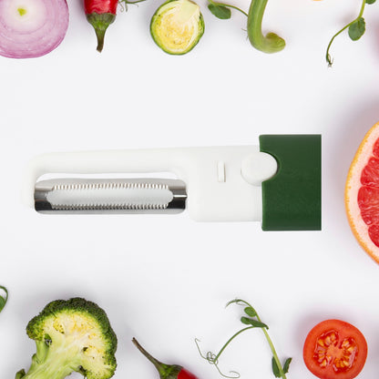 Wukusy multifunctional fruit and vegetable peeler and knife set with sawtooth edge, non-slip grip, ideal for apples, carrots, potatoes.