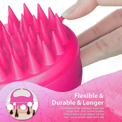 Wukusy scalp massager head massager comb for relaxing scalp stimulation, shown with ergonomic handle and flexible teeth.