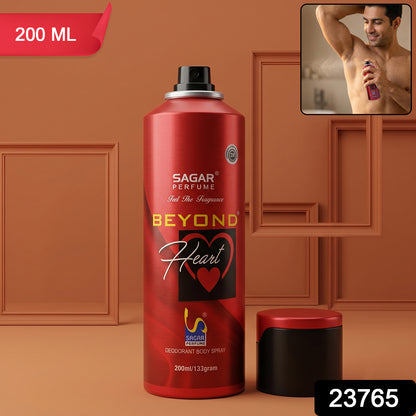 Wukusy Sagar Beyond Heart men's perfume body spray and deodorant 200ml bottle with sleek packaging.