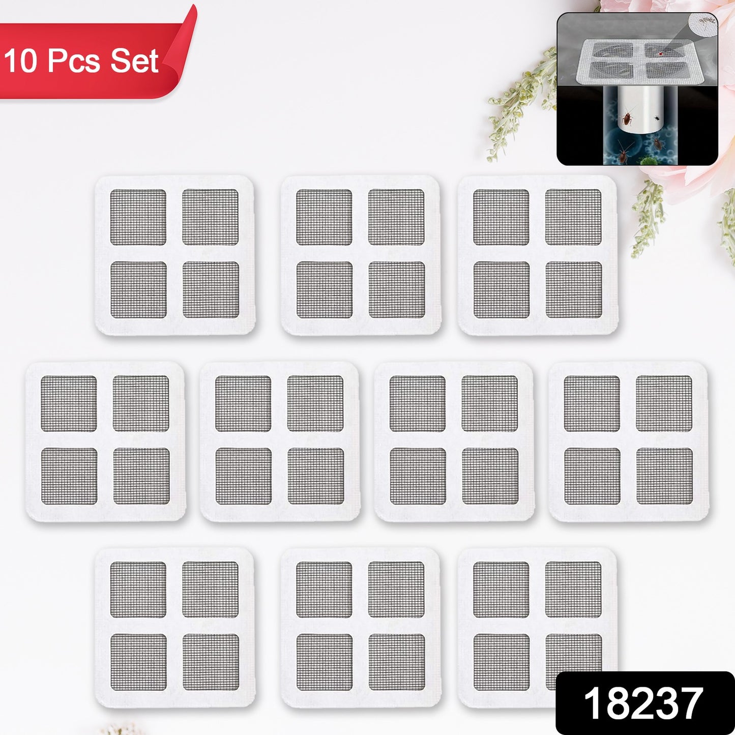 Wukusy window screen mesh hole repair kit with 10 adhesive patches in various sizes for home improvement.