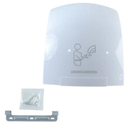 Electric wall-mounted automatic sensor hand dryer by Wukusy, shown with sleek stainless steel design and sensor for touchless operation.