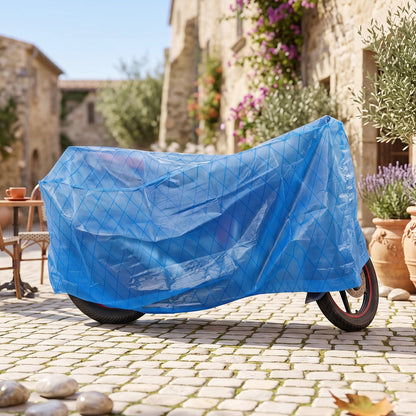 Medium waterproof two-wheeler cover by Wukusy, dust and rain proof, fits bikes up to 152x70 cm, protective outdoor motorcycle cover