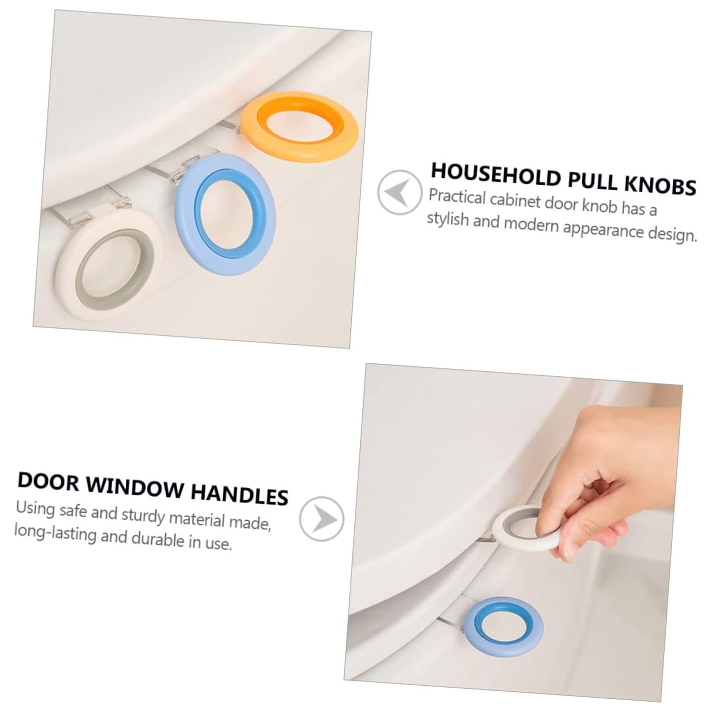 Wukusy toilet seat lifter handle for hygienic, touch-free toilet seat opening, made of durable plastic in a home bathroom setting