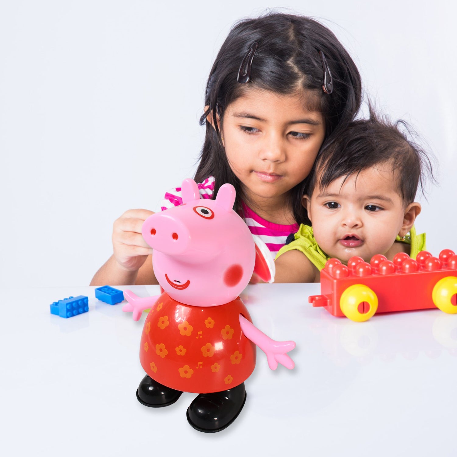 Wukusy pig children’s pretend play toy with soft rubber material, movable hands and legs, suitable for kids’ fun imaginative play.
