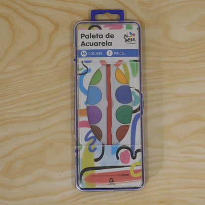 Watercolor Paint With Brush And Protective Plastic Case (16 Colors With Brush)