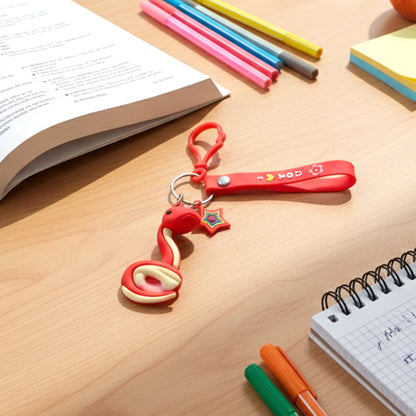 Cute snake-shaped keychain from Wukusy featuring a detailed, colorful snake design on a keyring.