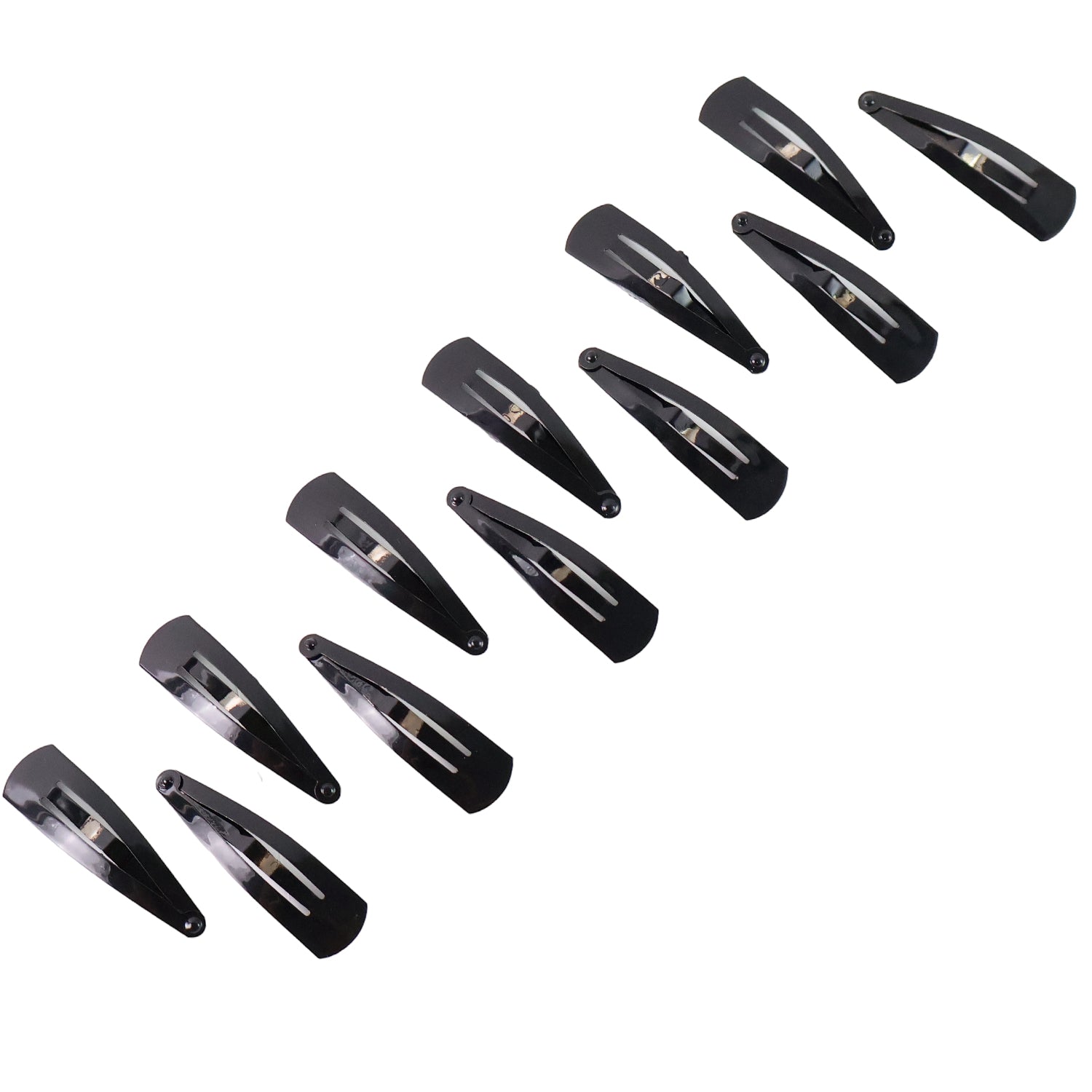 Set of 12 Wukusy Metal Tik Tak Hair Clips featuring sleek, shiny design for secure hair styling and everyday wear.