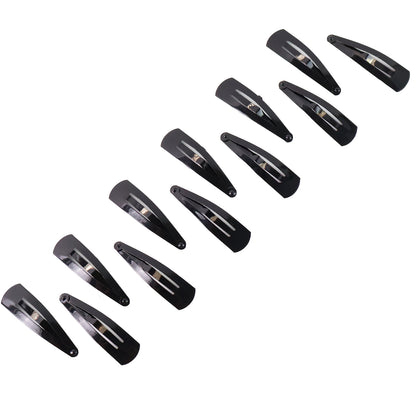Set of 12 Wukusy Metal Tik Tak Hair Clips featuring sleek, shiny design for secure hair styling and everyday wear.