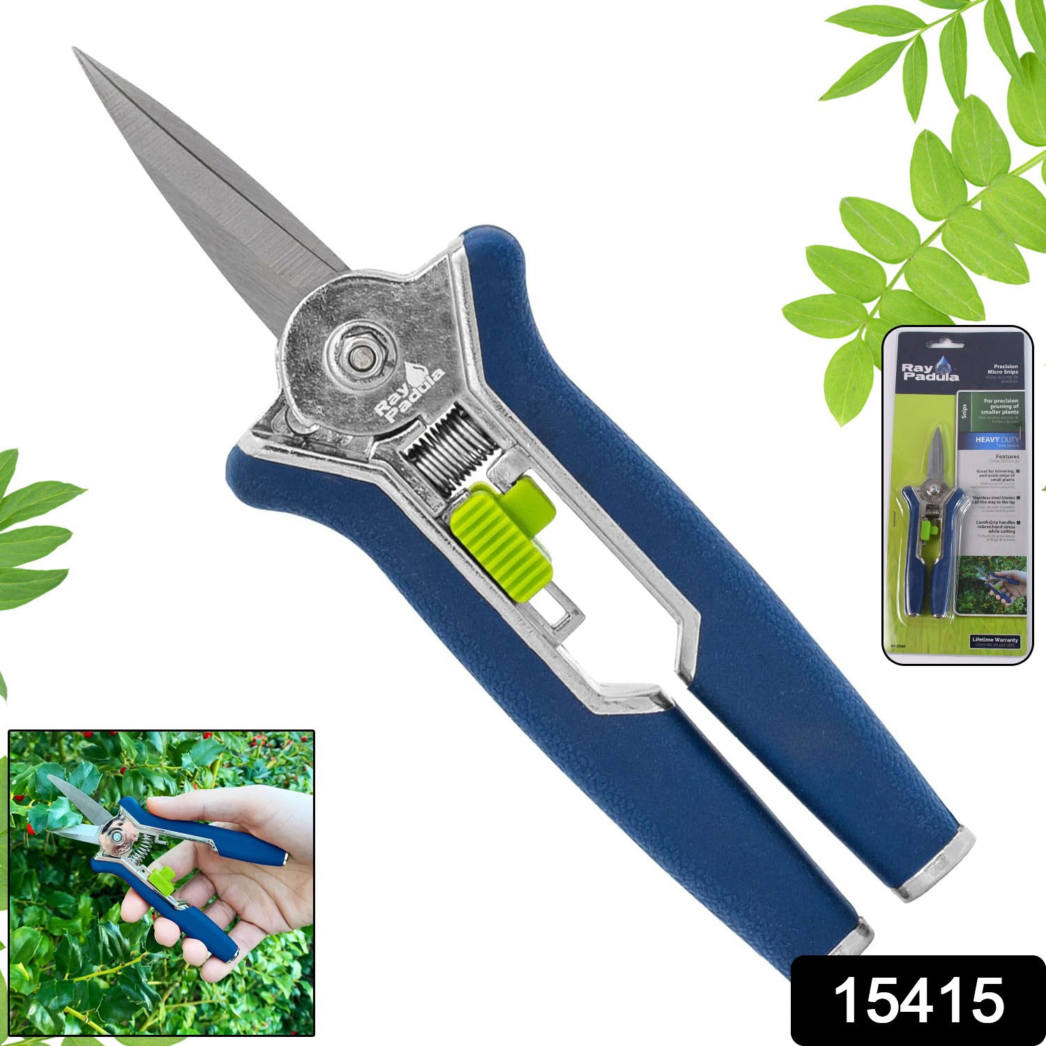 Wukusy Precision Micro Garden Snip pruning scissors with sharp blades for detailed gardening and plant trimming tasks.