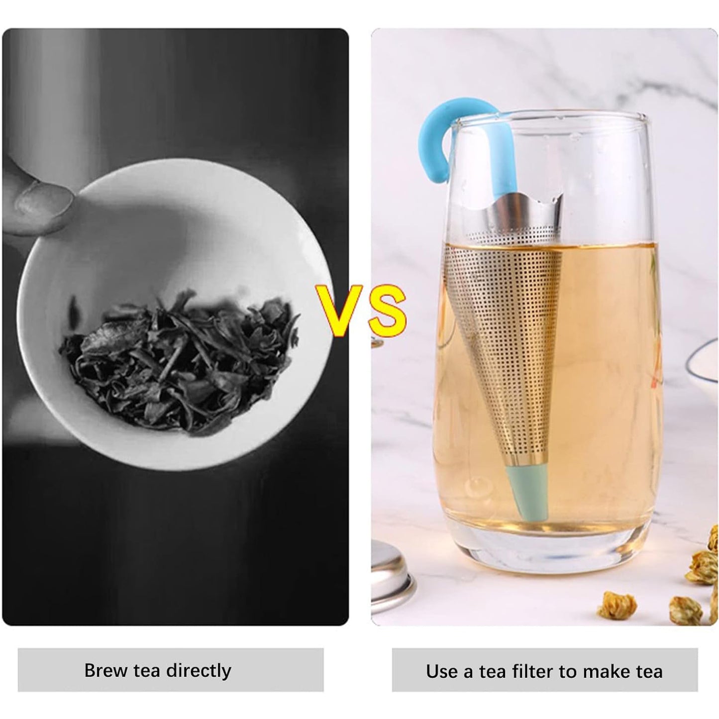 Colorful Wukusy reusable umbrella tea strainer without tray, kitchen accessory for brewing tea, stand included, vibrant mixed colors.