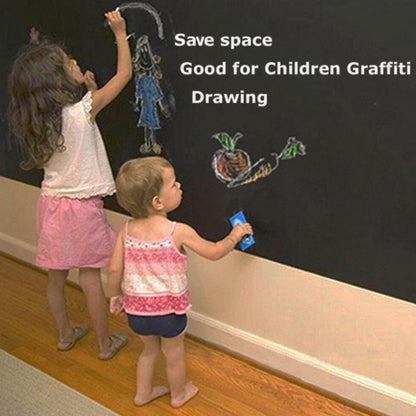 Wukusy blackboard erasable wall sticker for kids' room, removable chalkboard mural with handwritten chalk markings.