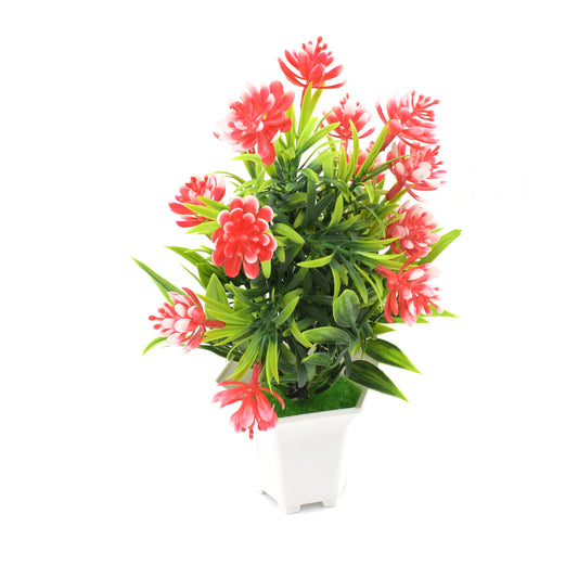 Artificial wild flower plant in a cute pot by Wukusy, ideal for home, office, or balcony decor on tables or desks.