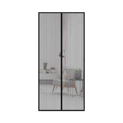 Wukusy Magic Mesh hands-free screen door set with flexible mesh screen for easy, instant opening and closing, ideal for summer use.