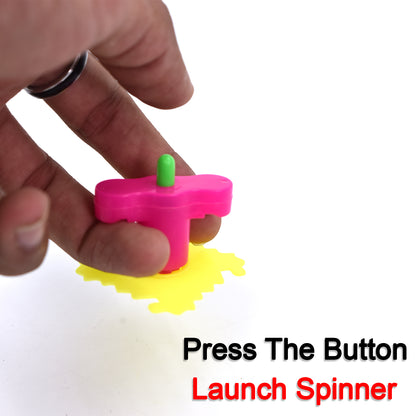 Wukusy Toy Spinner Launcher for Kids, 30-piece set featuring colorful spinning tops and launcher toy for children.