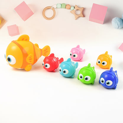 Wukusy 7-in-1 magnetic fishing toy set for kids with colorful fishing rods, magnetic fish, and playful aquatic accessories.