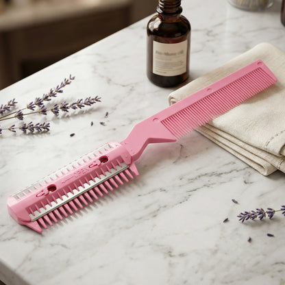 Wukusy double-sided professional hair thinning comb with fine and wide teeth for precise hair cutting and styling.
