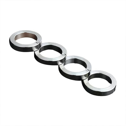 Wukusy portable 4-finger rotating folding travel ring set with unique design and compact, foldable silver rings for easy carrying.