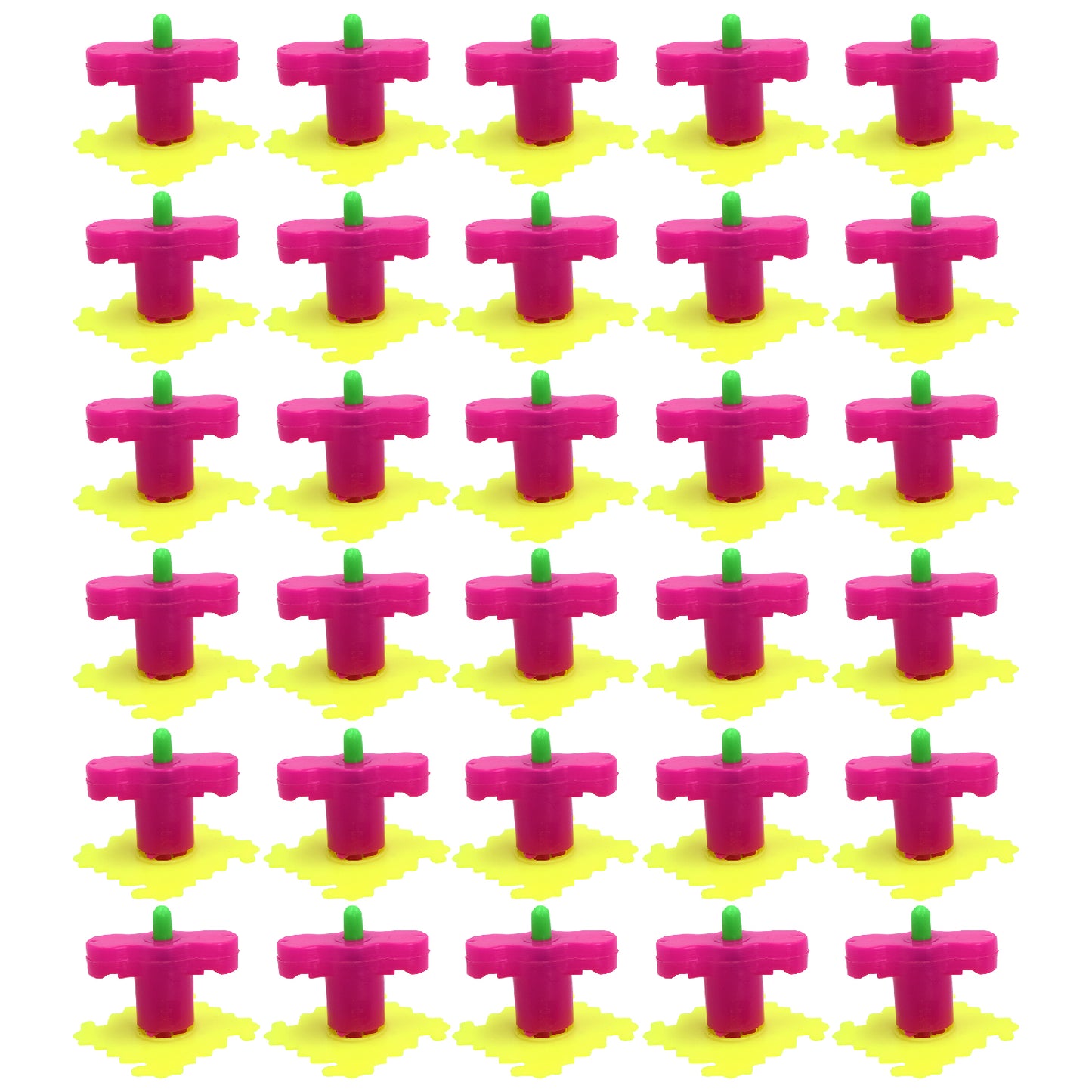 Wukusy 4426 Toy Spinner Launcher for Kids, 30-piece set with colorful spinning toys and launcher for outdoor play.