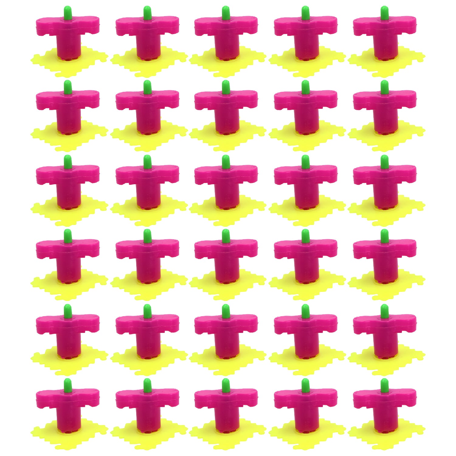 Wukusy 4426 Toy Spinner Launcher for Kids, 30-piece set with colorful spinning toys and launcher for outdoor play.