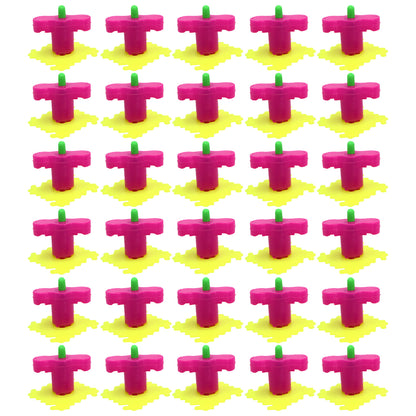 Wukusy 4426 Toy Spinner Launcher for Kids, 30-piece set with colorful spinning toys and launcher for outdoor play.