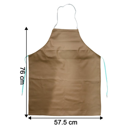 Wukusy premium full-cover chef apron in black, made of durable fabric, with adjustable neck strap and front pocket.
