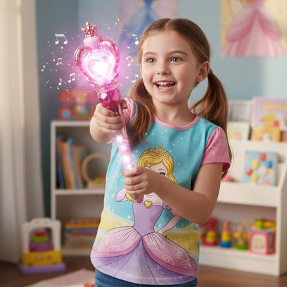 Wukusy Princess Magic Light Wand toy for kids with colorful lights and star-shaped design, battery not included