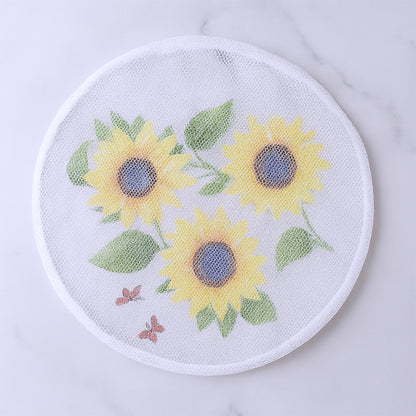 Decorative Wukusy fan cover in intricate fabric design, showcasing detailed craftsmanship for home decor or accessory use.