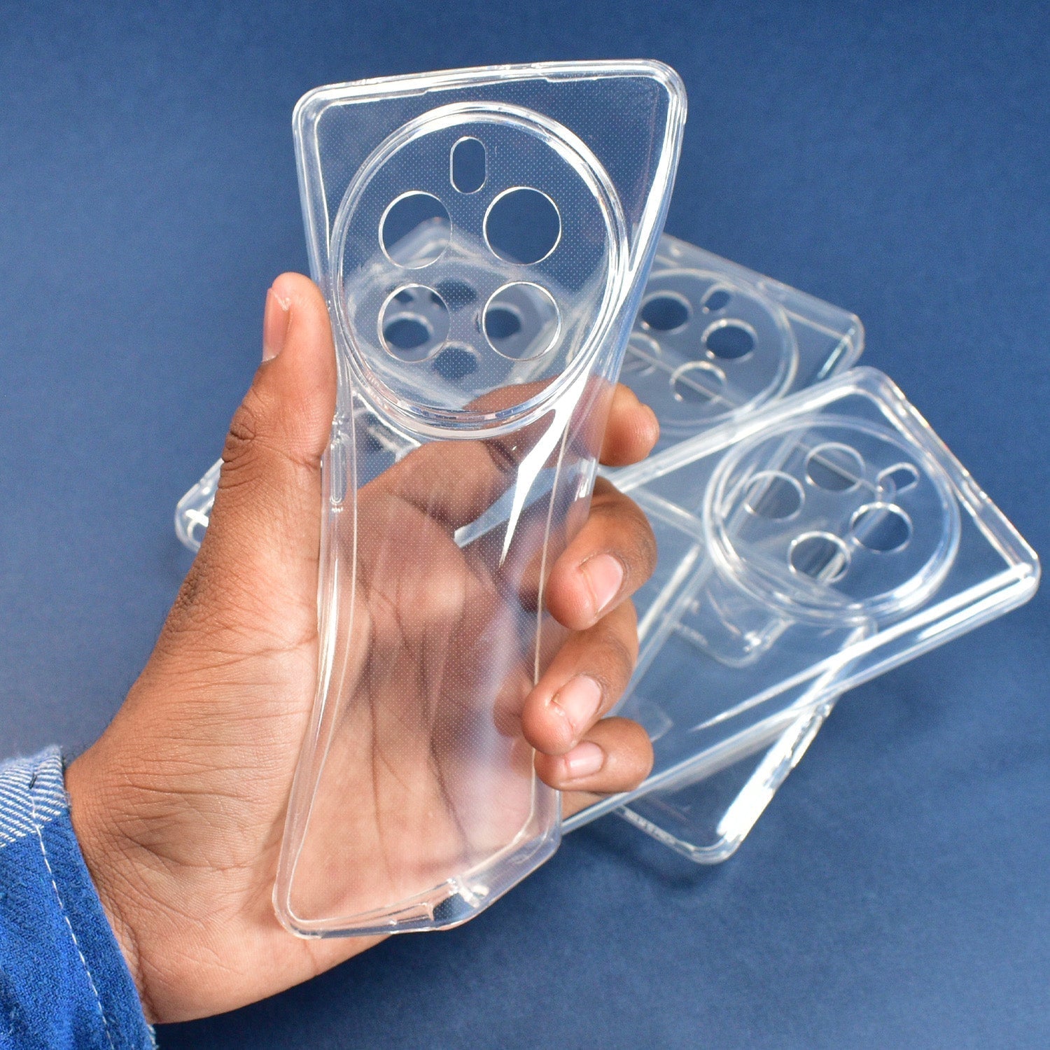 Clear TPU soft case for Nothing Phone by Wukusy, showing the transparent protective cover with precise cutouts for ports.