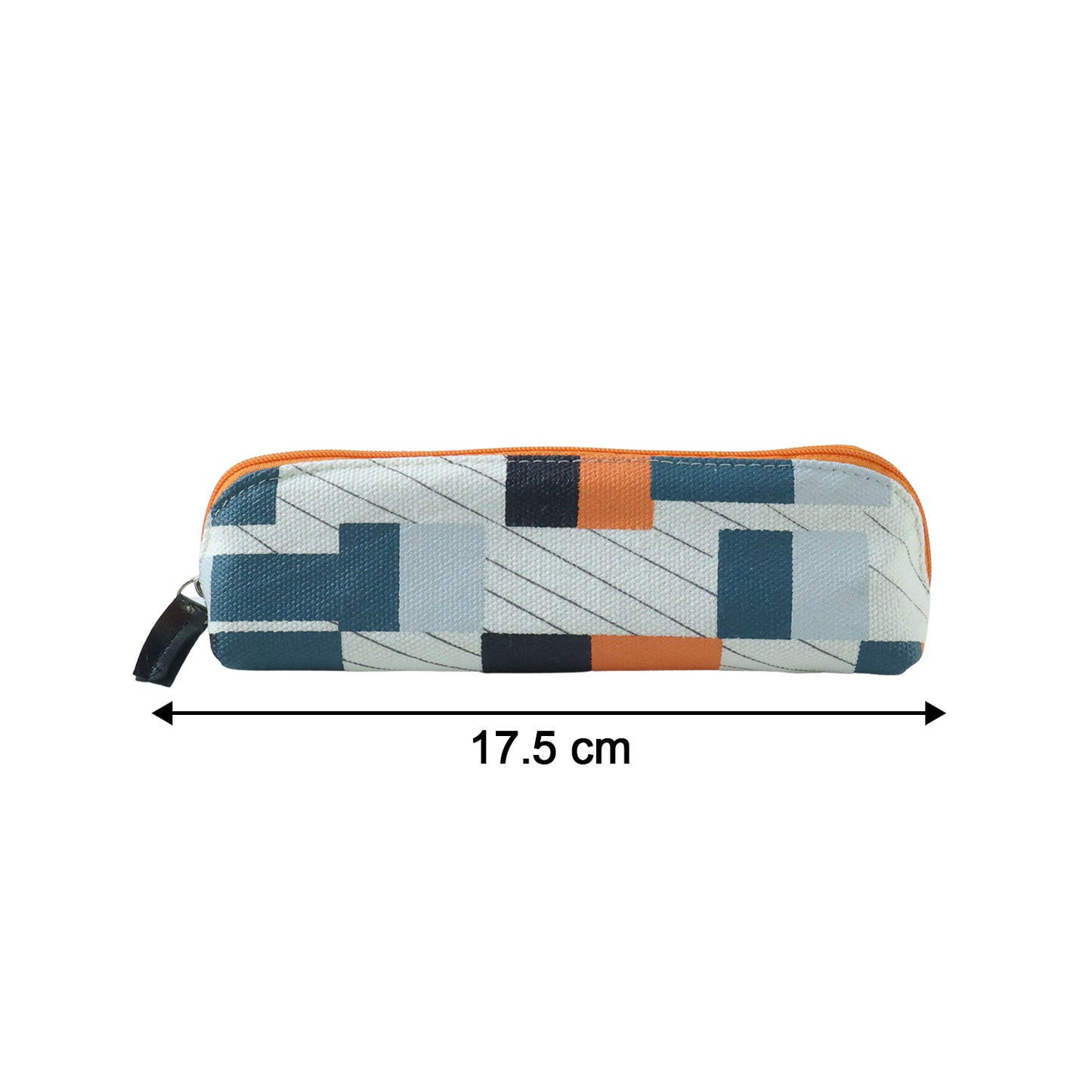 Wukusy designer fabric zipper pencil pouch with a sleek, compact design and colorful pattern, ideal for stationery storage.