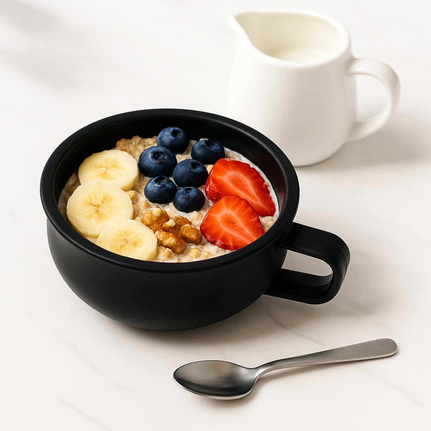 Large-capacity deep handle bowl by Wukusy, made of durable material, ideal for mixing and serving in home and kitchen use.