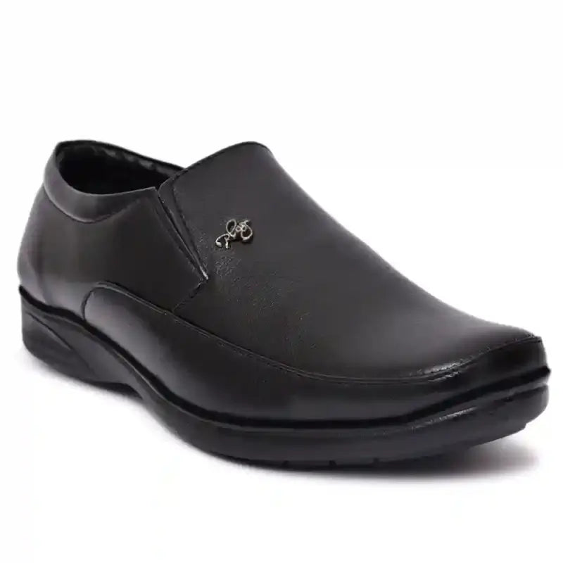 Ekom black moccasin formal shoes for men and boys, stylish office shoes with a sleek design, suitable for professional attire.