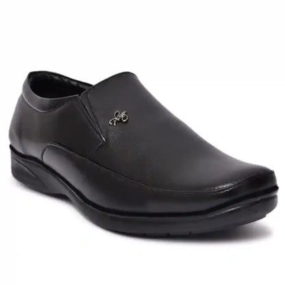 Ekom black moccasin formal shoes for men and boys, stylish office shoes with a sleek design, suitable for professional attire.