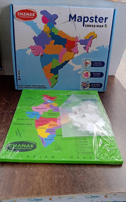Wukusy Aditi Mapster India Map Eva Foam Puzzle Set for kids, featuring colorful, educational map puzzle toy for learning geography