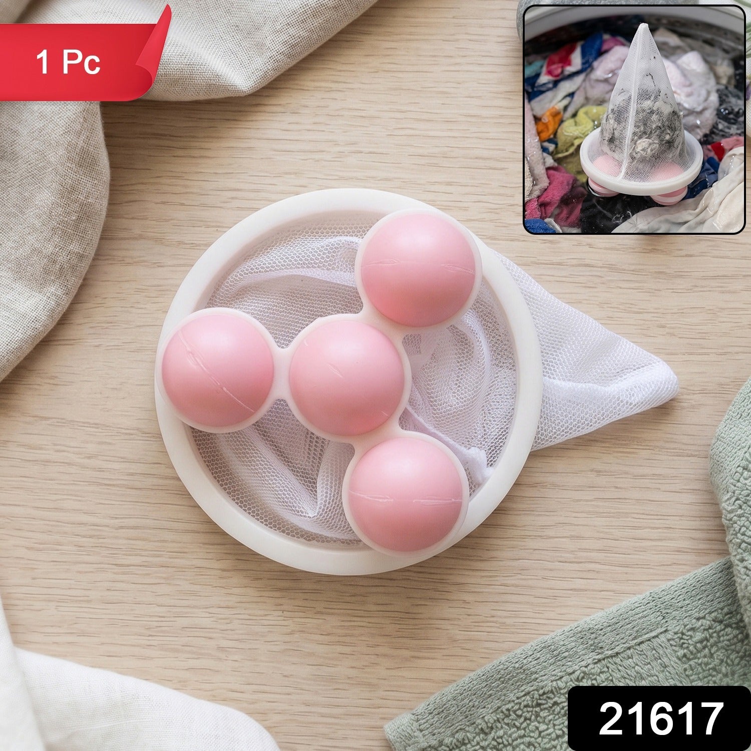 Wukusy washing machine floating hair lint catcher with reusable mesh filter balls for clean laundry and easy hair removal.