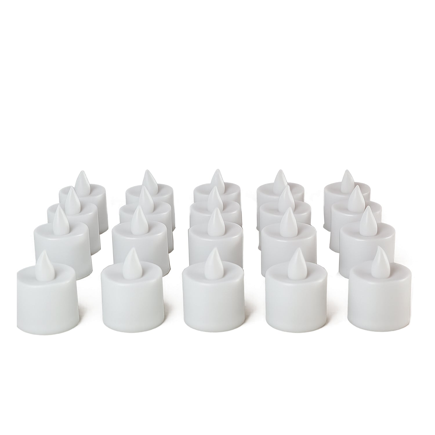 Set of 24 blue LED tea light candles from Wukusy with realistic flickering glow, ideal for decorative and ambient lighting.