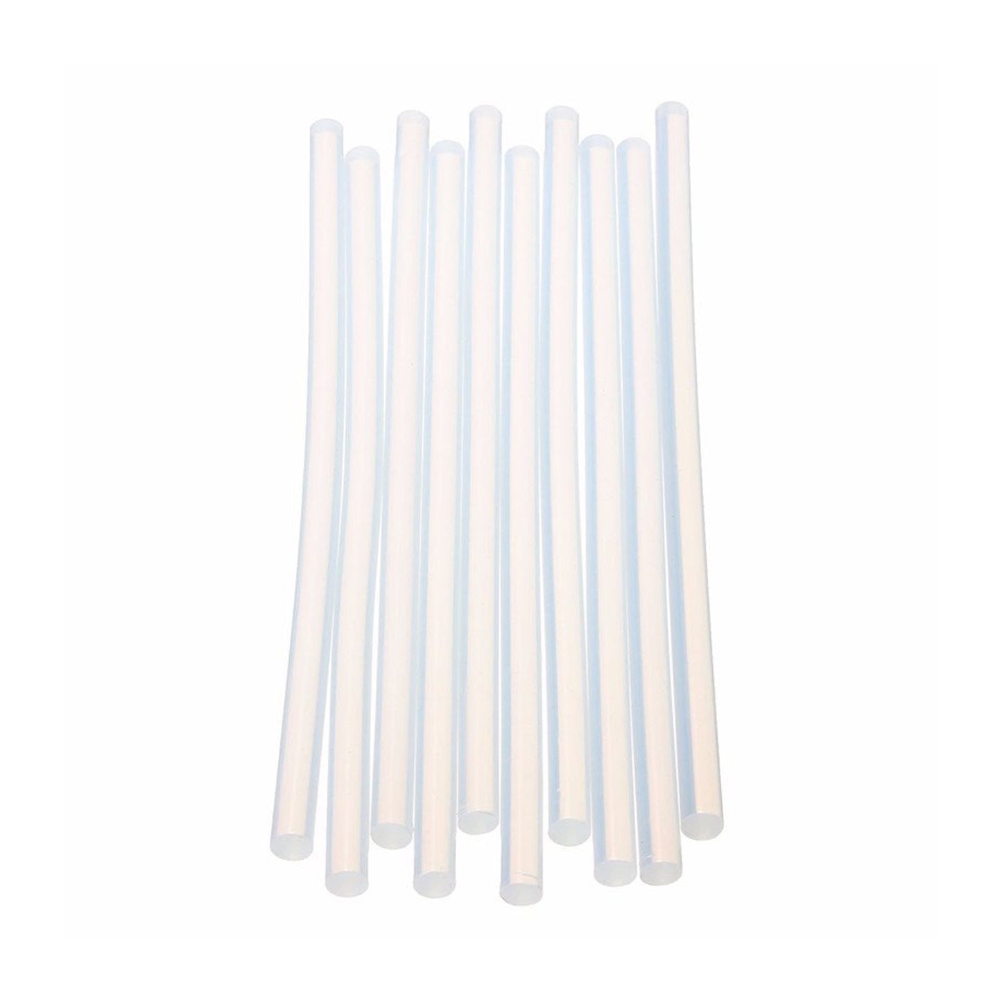 Set of 10 transparent hot melt glue sticks by Wukusy, ideal for crafts, DIY projects, and bonding various materials.
