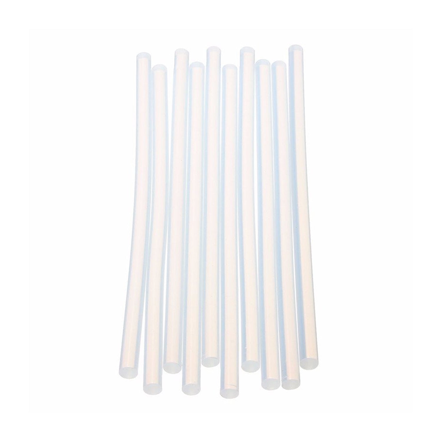 Set of 10 transparent hot melt glue sticks by Wukusy, ideal for crafts, DIY projects, and bonding various materials.